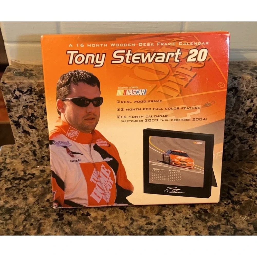 Vintage Tony Stewart wooden desk calendar 2004 in box
